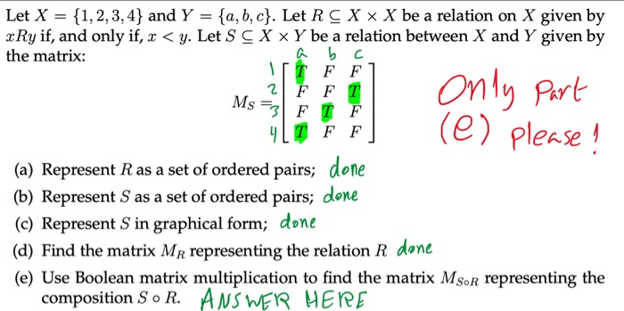 Solved Let X 1 2 3 4 And Y A B C Let Rcx X X Be Chegg Com