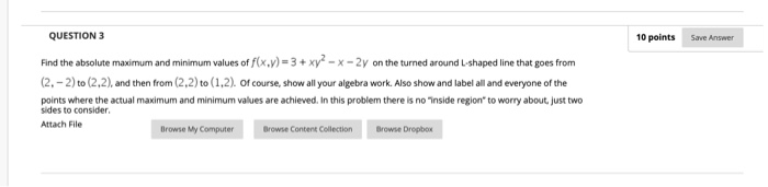 Solved QUESTION 3 10 points Save Answer Find the absolute | Chegg.com