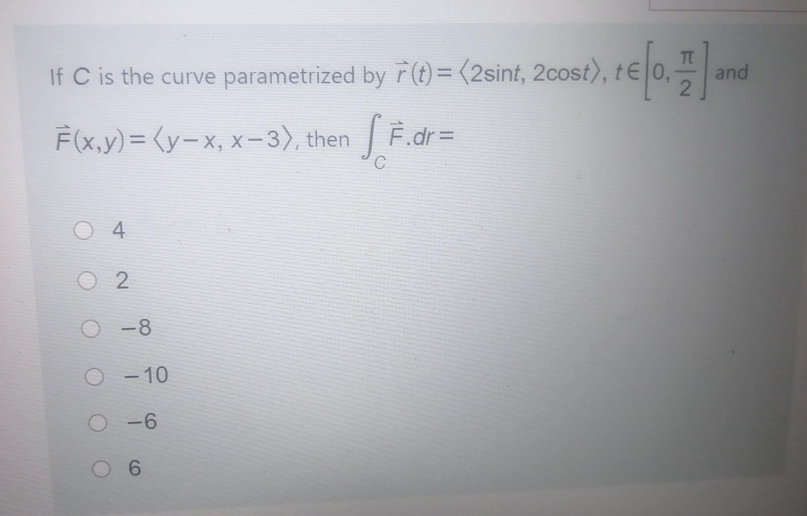 Solved And If C Is The Curve Parametrized By F T 2si Chegg Com