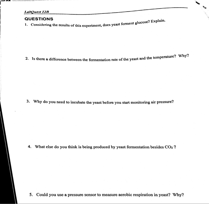 Solved LabQuest 12B QUESTIONS 1. Considering the results of