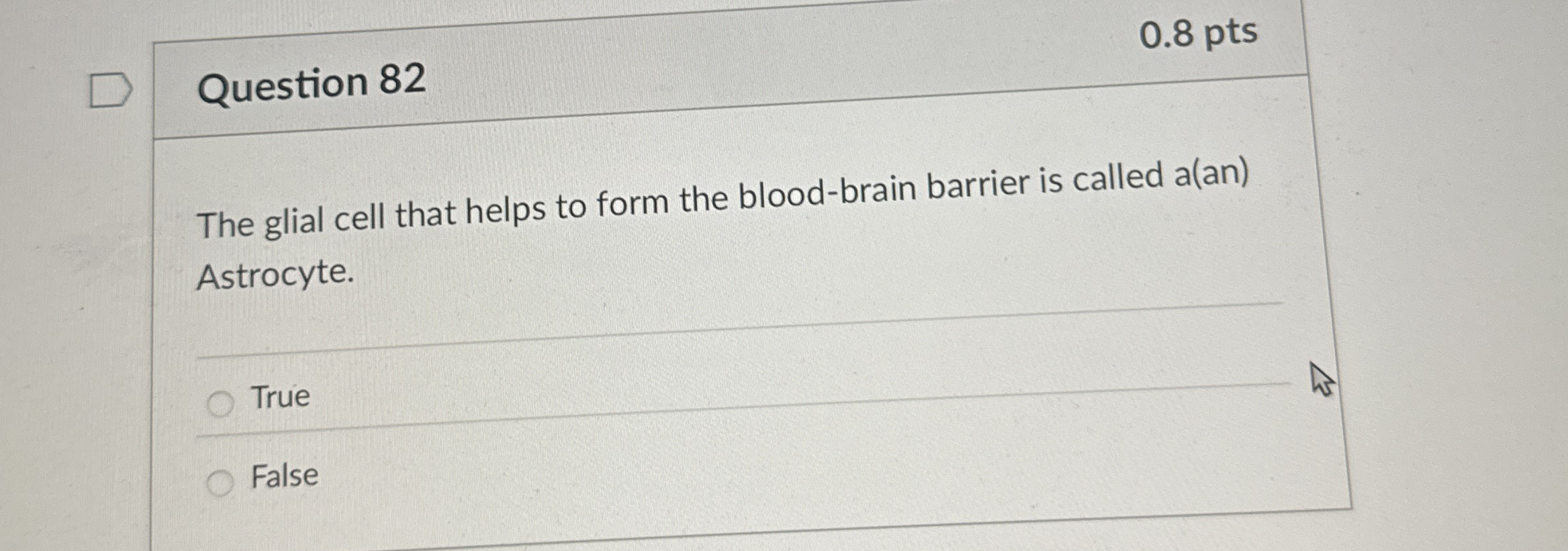 Question 820.8 ﻿ptsThe glial cell that helps to form | Chegg.com