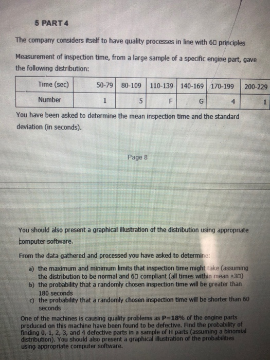 Solved 5 PART 4 The company considers itself to have quality | Chegg.com