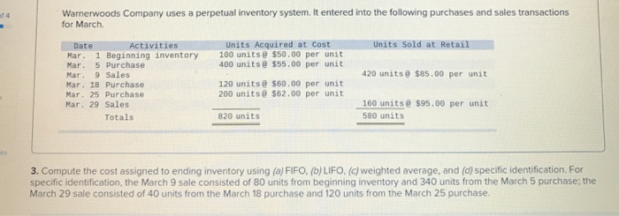 warnerwoods company uses a perpetual inventory system quizlet