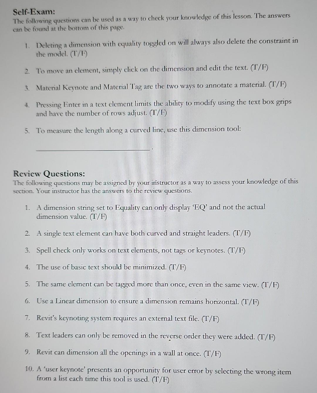 Solved Self-Exam: The following questions can be used as a | Chegg.com