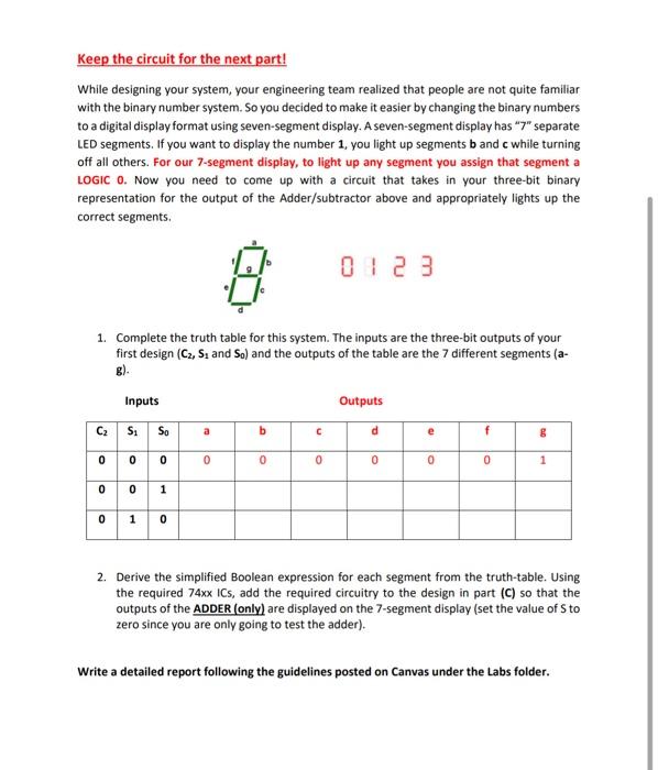 Solved ENGR 230 Lab5 - Adder/Subtractor (2 Lab Sessions