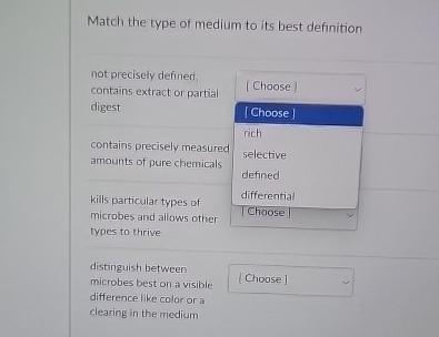 Solved Match the type of medium to its best definitionnot | Chegg.com