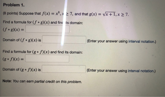 Solved Problem 1 8 Points Suppose That F X X8 X 7