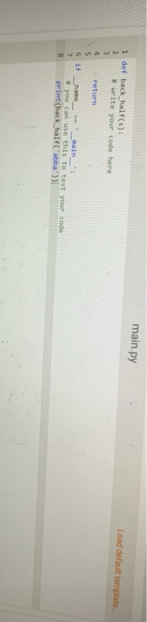 Solved Write a function that takes a string and return the | Chegg.com