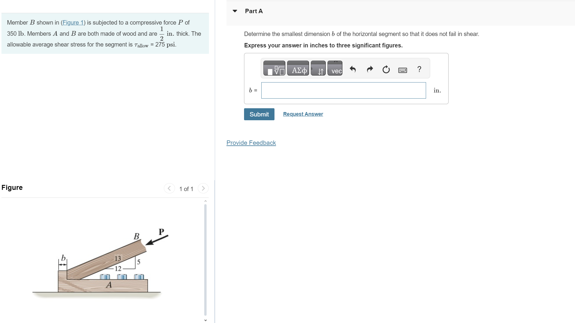 Solved Part AMember B ﻿shown in (Figure 1) is ﻿subjected to | Chegg.com