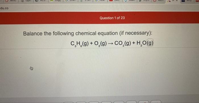 Solved Balance The Following Chemical Equation If 9136