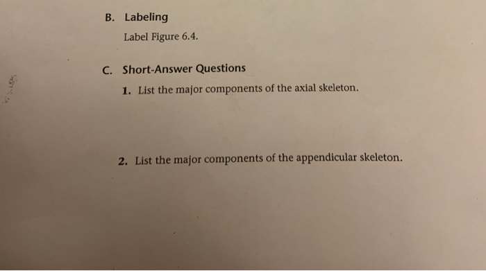 Solved B. Labeling Label Figure 6.4. C. Short-Answer | Chegg.com