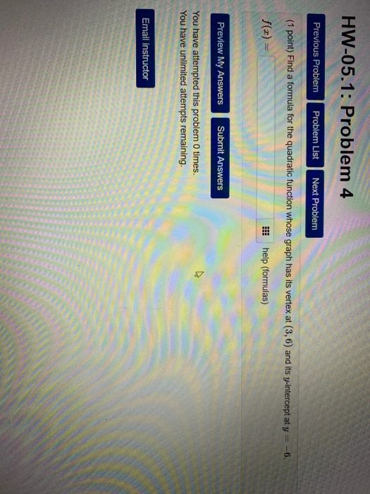 Solved HW-05.1: Problem 4 Previous Problem Problem List Next | Chegg.com