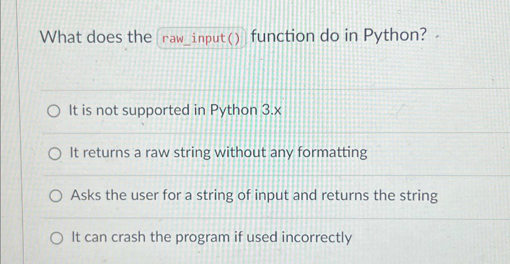Solved What does the ﻿function do in Python?It is not