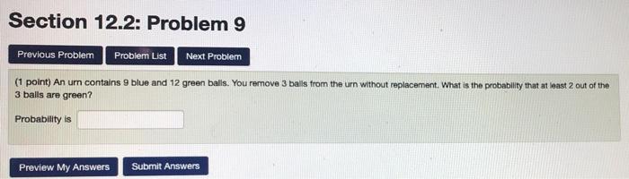 Solved Section 12.2: Problem 9 Previous Problem Problem List | Chegg.com