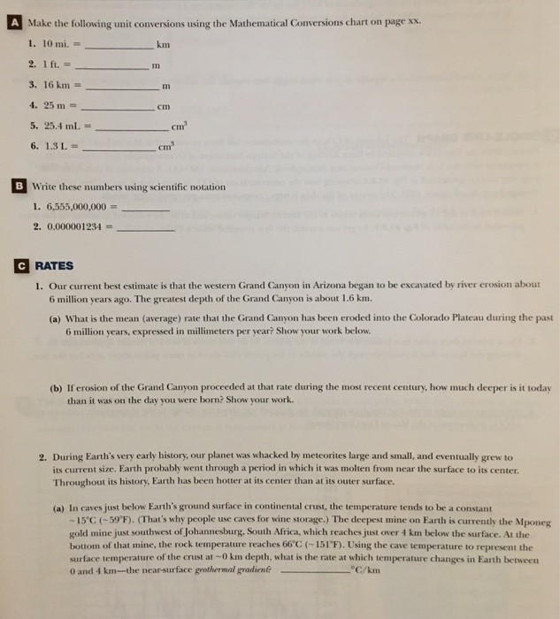 Make The Following Unit Conversions Using The Chegg Com