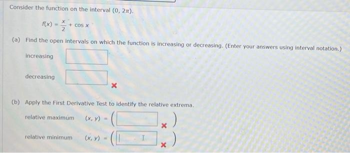 Solved Consider the function on the interval (0, 2). f(x) = | Chegg.com