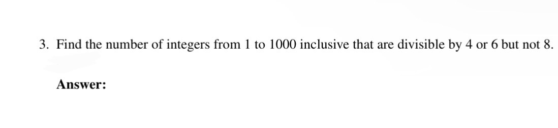 Solved Find the number of integers from 1 ﻿to 1000 | Chegg.com