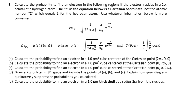 Solved 3. Calculate the probability to find an electron in | Chegg.com
