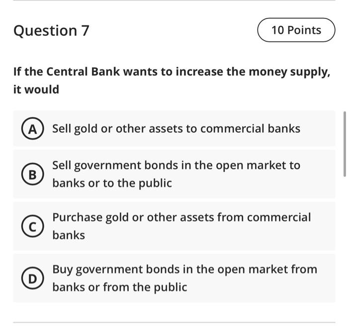 Solved Question 4 10 Points Which of the following does | Chegg.com