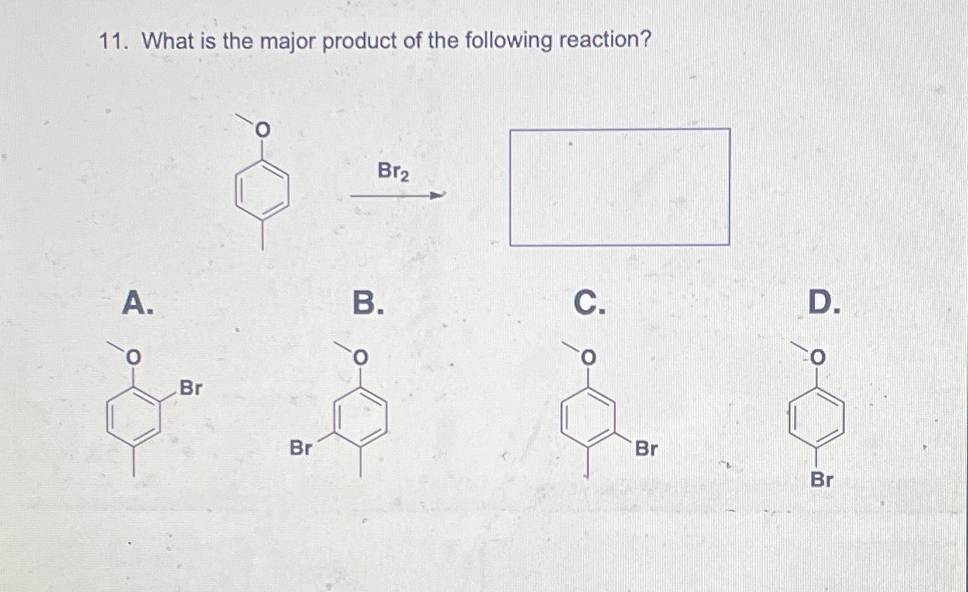 Solved What Is The Major Product Of The Following | Chegg.com