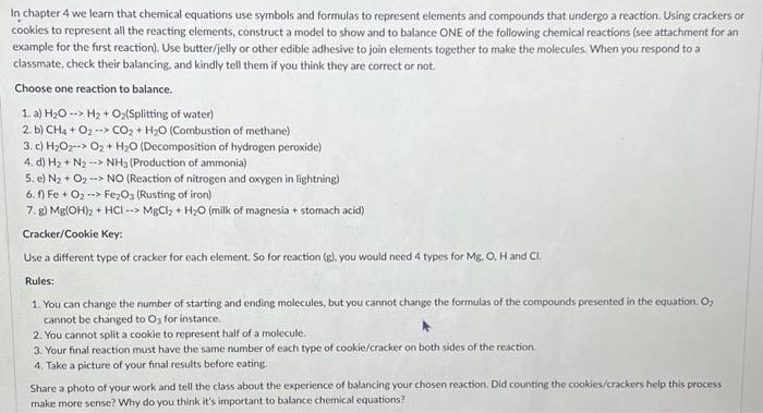 Solved In Chapter 4 We Learn That Chemical Equations Use | Chegg.com