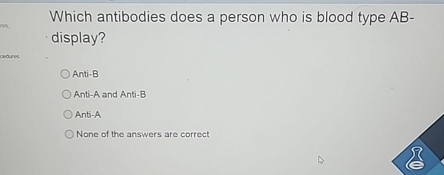 Solved Which antibodies does a person who is blood type | Chegg.com