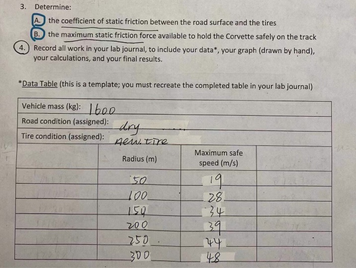 Solved 3. Determine: A. the coefficient of static friction | Chegg.com