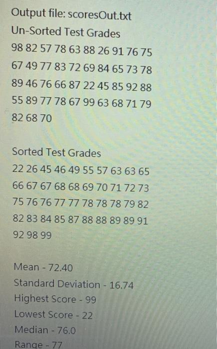Solved Arrays - Methods Program - Stats You are a new | Chegg.com