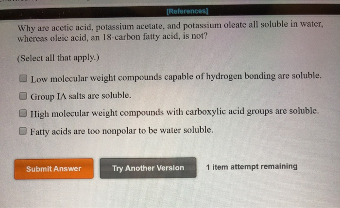 Solved References Why Are Acetic Acid Potassium Acetate Chegg Com Solved References Why Are Acetic Acid Potassium Acetate Chegg Com
