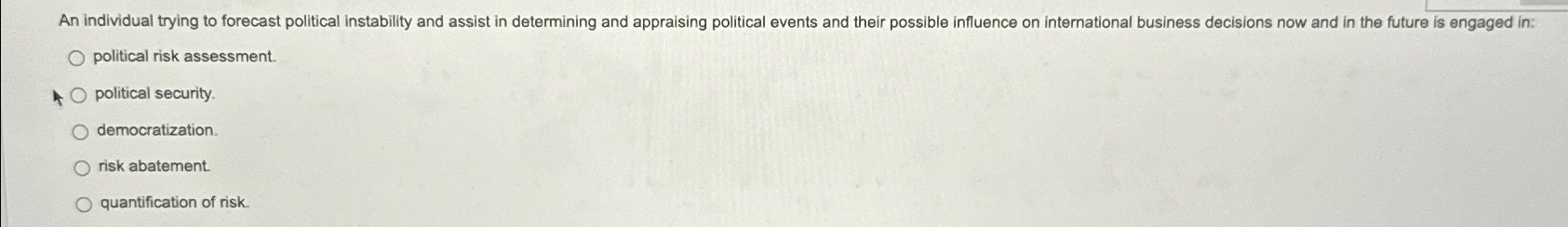Solved An individual trying to forecast political | Chegg.com