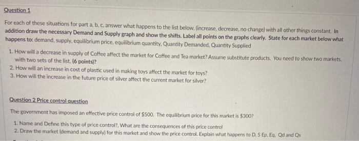 Solved For each of these situations for part a, b, c, answer | Chegg.com