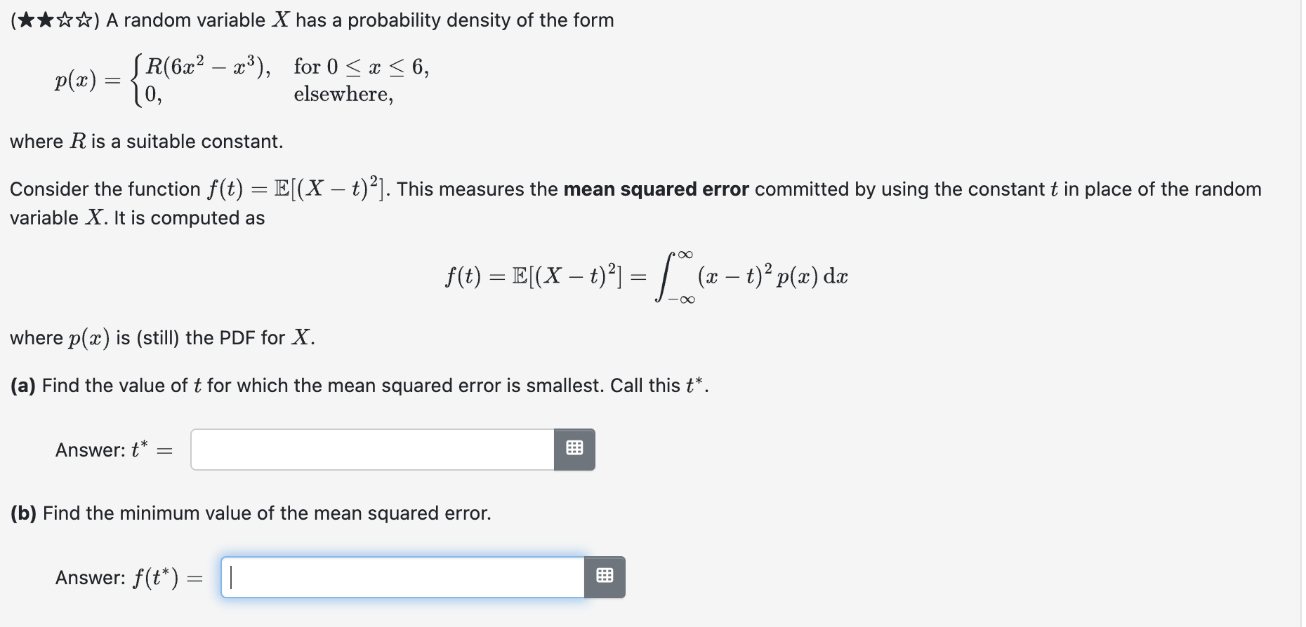 Solved ( *********ϖ ﻿A random variable x ﻿has a probability | Chegg.com