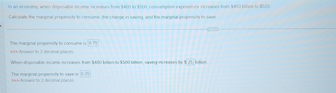 Solved In an economy, when disposable income increases from | Chegg.com