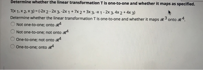 Solved Determine whether the linear transformation T is | Chegg.com