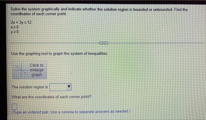 Solved Solve the system graphically and indicate whether the | Chegg.com