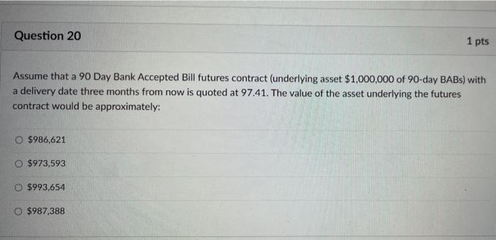 Solved Assume That A 90 Day Bank Accepted Bill Futures | Chegg.com