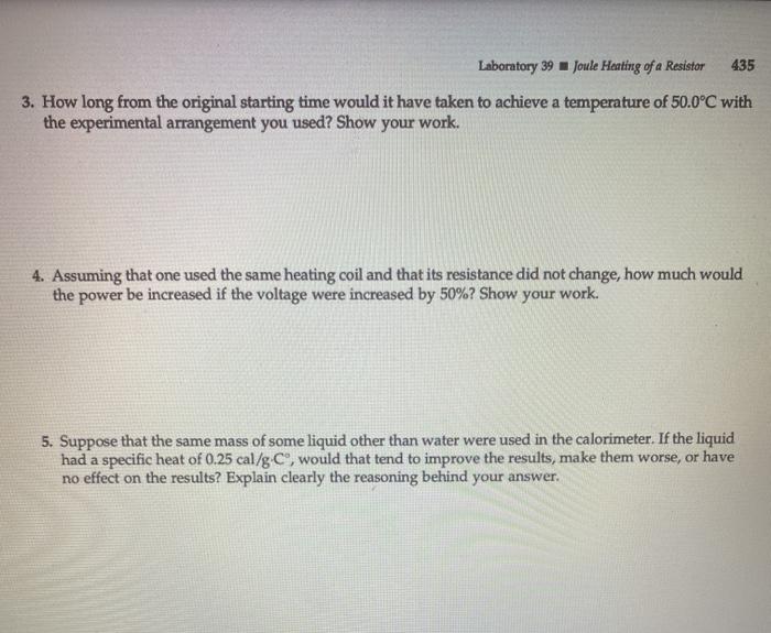 Solved LABORATORY 39 Joule Heating of a Resistor LABORATORY