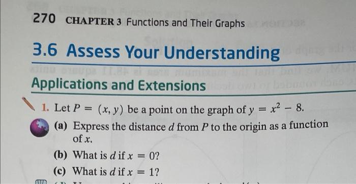 Solved 270 CHAPTER 3 Functions and Their Graphs 3.6 Assess | Chegg.com
