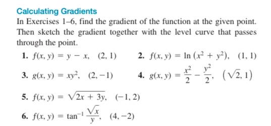 Solved Calculating Gradients In Exercises 1-6, find the | Chegg.com