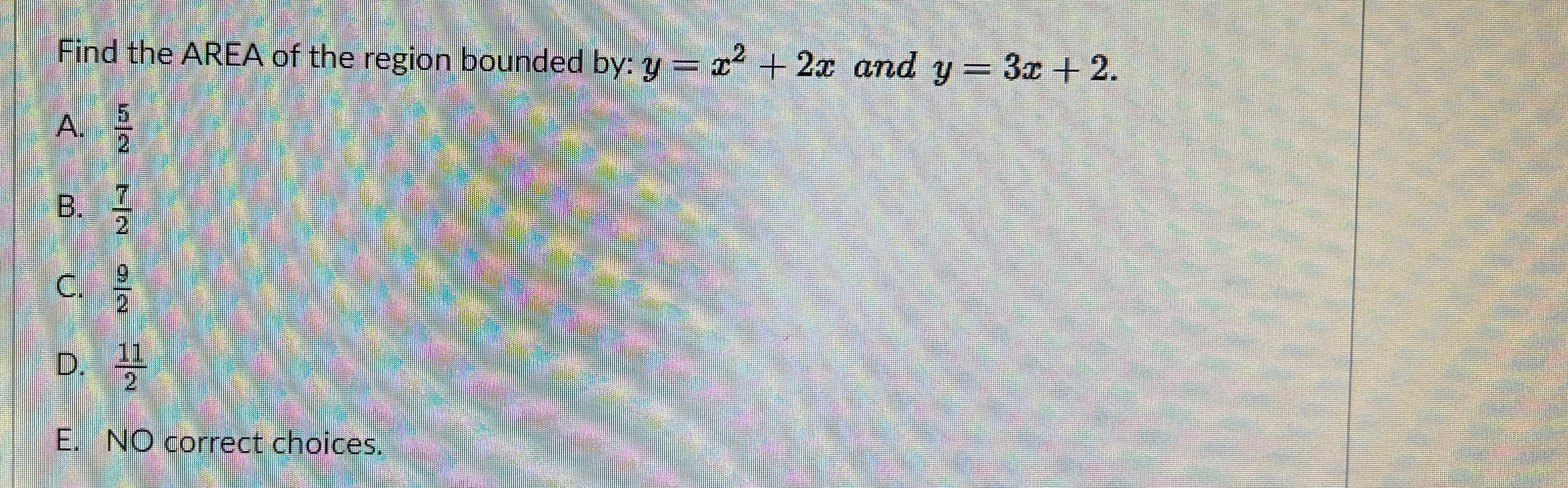 find the area of region bounded by line y 3x 2