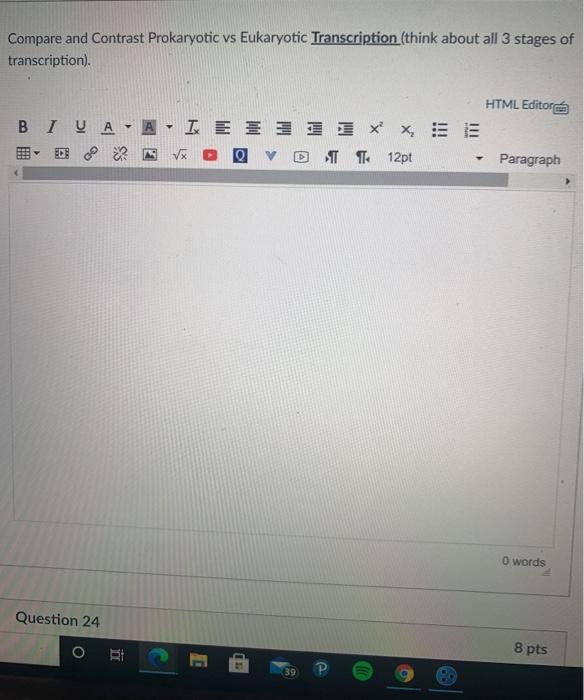 Solved Compare and Contrast Prokaryotic vs Eukaryotic | Chegg.com