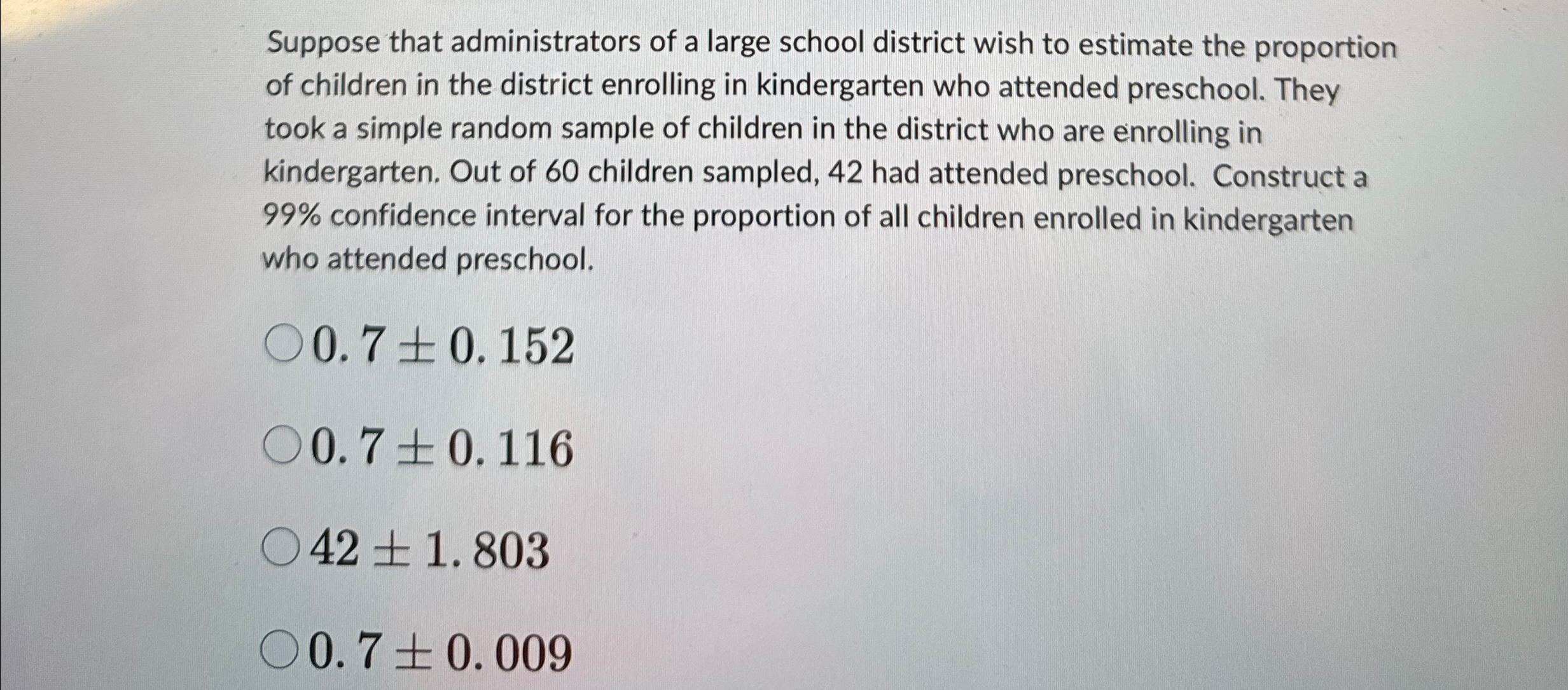 Solved Suppose That Administrators Of A Large School | Chegg.com