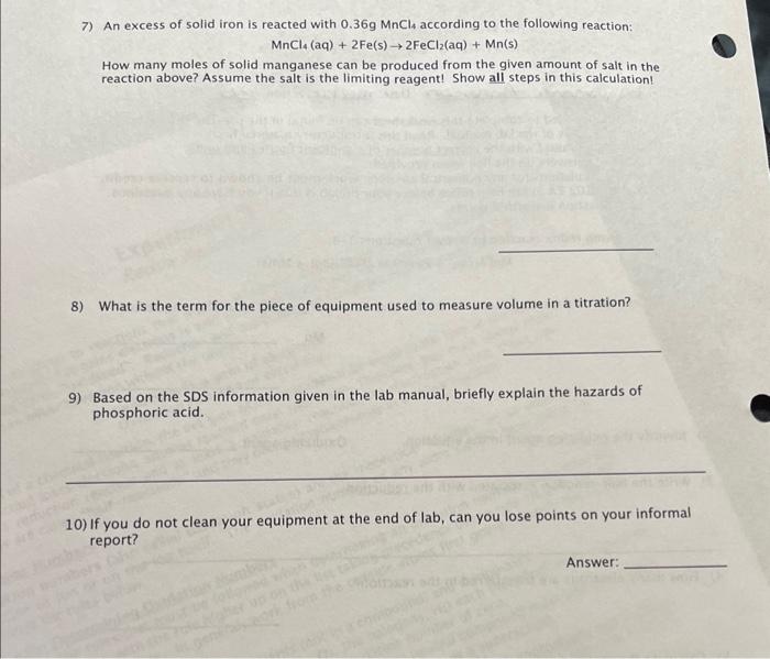 Solved Use the following redox reaction to answer questions | Chegg.com