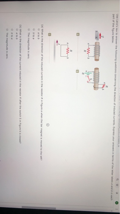 Solved Use Lenzs Law To Answer The Following Questions