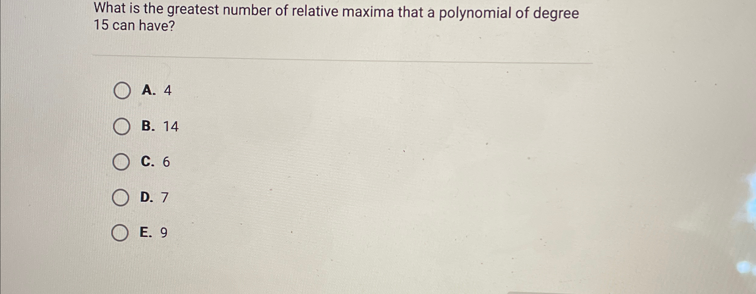Solved What is the greatest number of relative maxima that a | Chegg.com