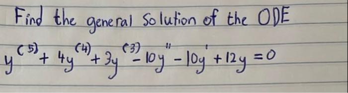 Solved Find the general Solution of the ODE y + 4y + 3y 2 | Chegg.com