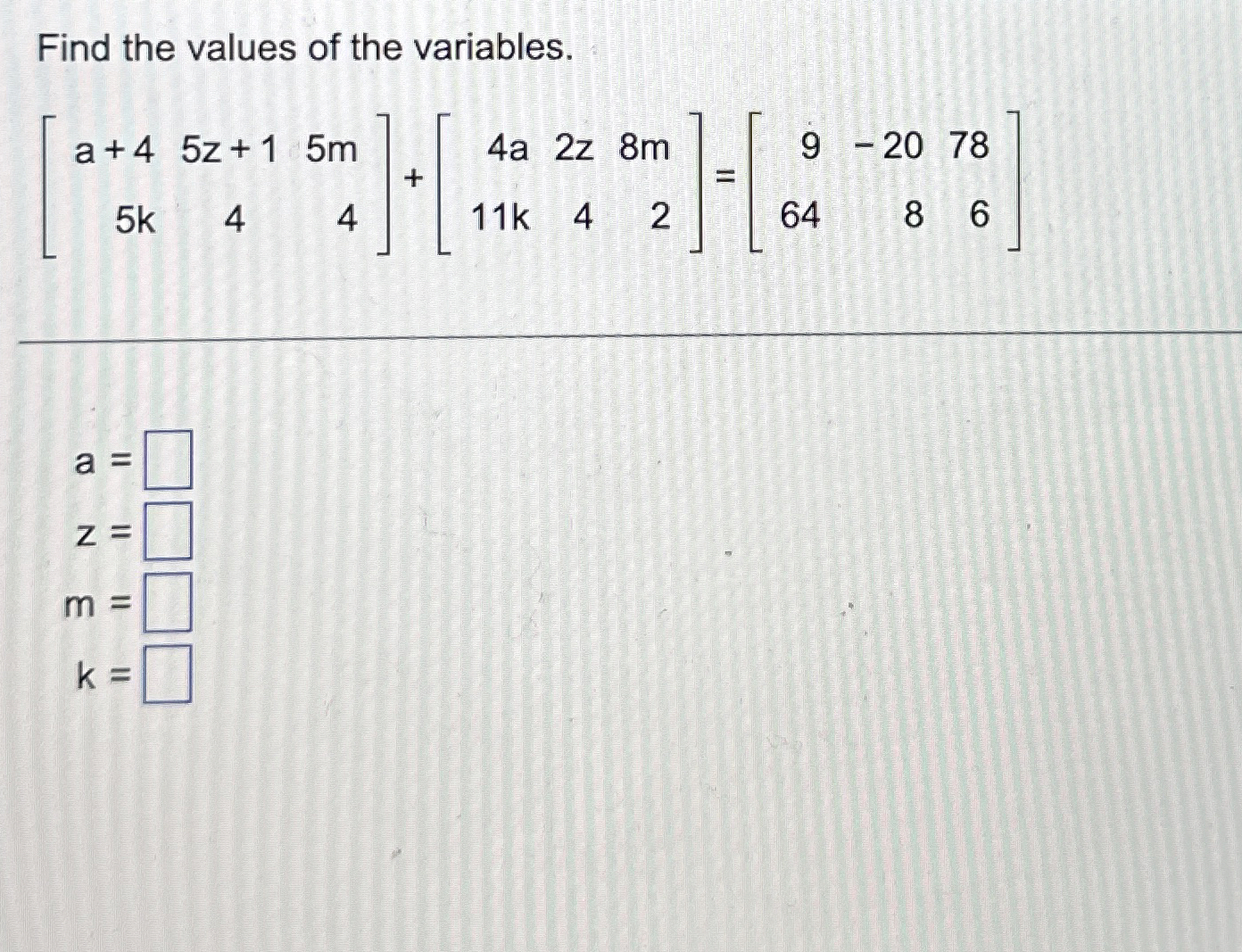 Solved Find the values of the | Chegg.com