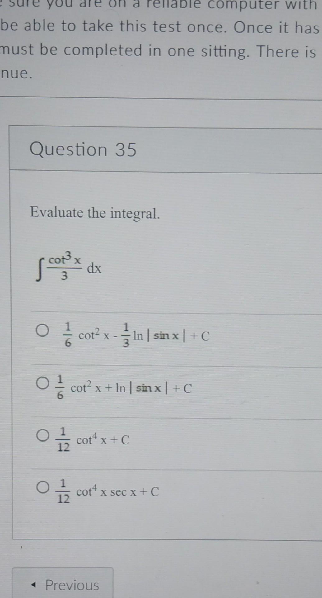 Solved ole computer with be able to take this test once. | Chegg.com
