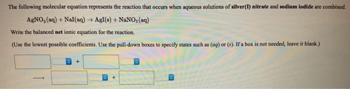 Solved The following molecular equation represents the Chegg