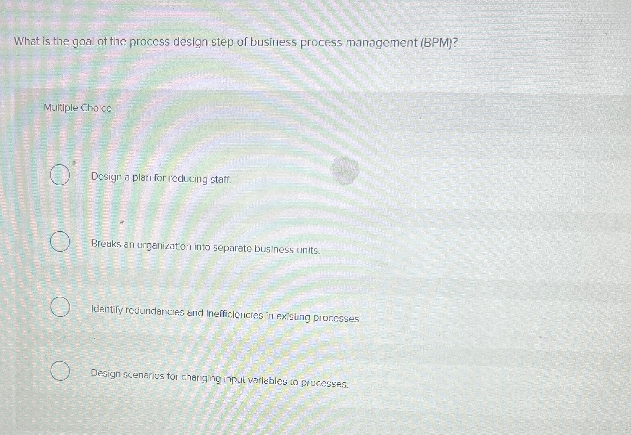 Solved What is the goal of the process design step of | Chegg.com
